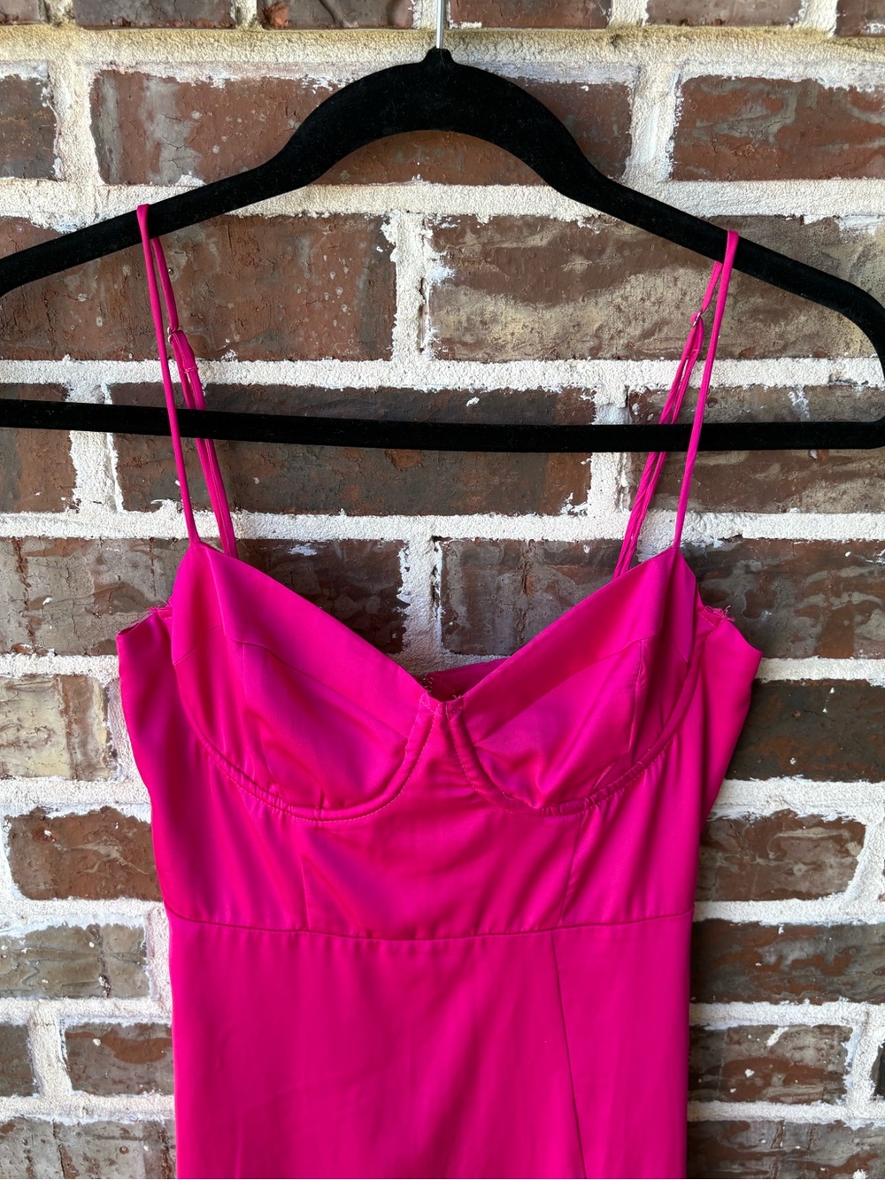 ASTR the Label Bustier Satin Fuchsia Midi Dress Size XS - Picture 7 of 15